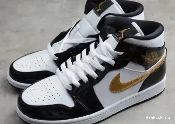 Air Patent 1 Black White Jordan Mid Gold 0527